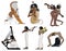 A set of ancient Egyptian music and dance illustrations