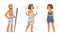 Set of Ancient Egyptian people in authentic traditional clothes vector illustration