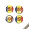 Set of ANDORRA flags round badges.