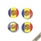 Set of ANDORRA flags round badges