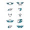 set of angel icons. Vector illustration decorative design