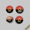 Set of ANGOLA flags round badges.