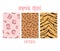 Set of animal seamless prints, tiger and leopard patterns