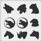 Set of animal silhouettes. Savanna, forest, farm animals. Design template for emblems, stickers and logos.