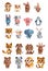 Set of animals pixel