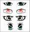 Set of anime eyes