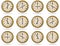 Set of antique clocks for business hours