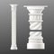 Set of antique column and pillar, realistic vector mockup illustration isolated.