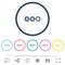 Set aperture size flat color icons in round outlines