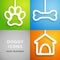 Set of applique doggy icons. Vector illustration