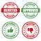 Set of approved and rejected rubber stamp on a white background