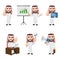 Set of Arabic Businessman Character in 6 Different Poses