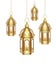 Set Arabic Golden Lamps with Light for Islamic Holidays