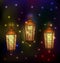 Set Arabic lamps for holy month of muslim communit