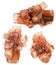 Set of Aragonite mineral gem stones isolated