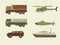 Set of Army transport Combat Vehicles collection with tanks military vehicles,Equipment for the war ,Vector illustrations.