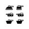 A set of army vehicles flat illustration vector