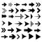 Set arrow icon. Different black arrows sign - vector