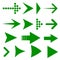 Set arrow icon. Different green arrows sign. Elements for infographic