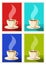 Set art deco coffee posters. Coffee vintage concept. Coffee shop, cafe, restaurant, bar. Vector EPS 10