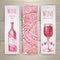 Set of art wine banners and labels