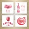 Set of art wine banners and labels