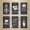 Set of art wine cards and labels design