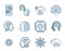 Set of Artificial Intelligence-AI icons, symbols vector design, vector Line Icons, Face Recognition, Android, Humanoid Robot,