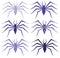 Set of artistic isolated spiders in blue tones, fantasy, insect.