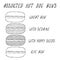 Set of Assorted Hot Dog Buns. Wheat Bun with Sesame, Poppy Seeds, Rye Bun. For Fast Food, Restaurant or Bar Menu. Hand Drawn High