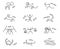 Set astrological sign of zodiacal constellations in the form of petroglyphs and cave paintings