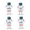 Set of astronauts making gestures of approval isolated on a white background. Like, agreement poses. Thumbs up signs