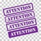 Set of Attention stamp symbol, label sticker sign button, text banner vector illustration