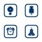 Set of audible icons alarm bell, microphone, alarm clock and bell vector