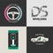 Set of automobile driving school vector icons