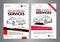 Set of AUTOMOTIVE SERVICES layout templates, cars for sale