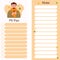 Set - Autumn planner with a bearded man in scarf with coffee and autumn leaves. Set of vertical templates - My plan and