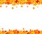 Set of autumn seamless footer and header for websites, ad, decoration. Falling leaves illustration