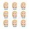 Set of avatars with different emotions