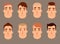 Set of avatars. Male characters.