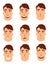 Set of avatars. Male characters.