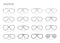 Set of Aviator frame glasses fashion accessory illustration. Sunglass front view for Men, women, unisex silhouette