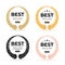 Set of awards Best Seller badge logo design. Golden and black winner Best Seller vector illustration. Isolated on white background