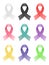 Set of awareness ribbons icons