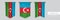 Set of Azerbaijan waving pennants on isolated background vector illustration