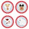Set baby Christmas stickers. Collection of badges labels