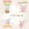 Set of Baby Mouse - for Baby Shower or Arrival Card