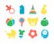 Set of baby objects colorful icon.