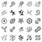 Set of bacteria and virus icons.