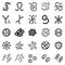 Set of bacteria and virus icons.